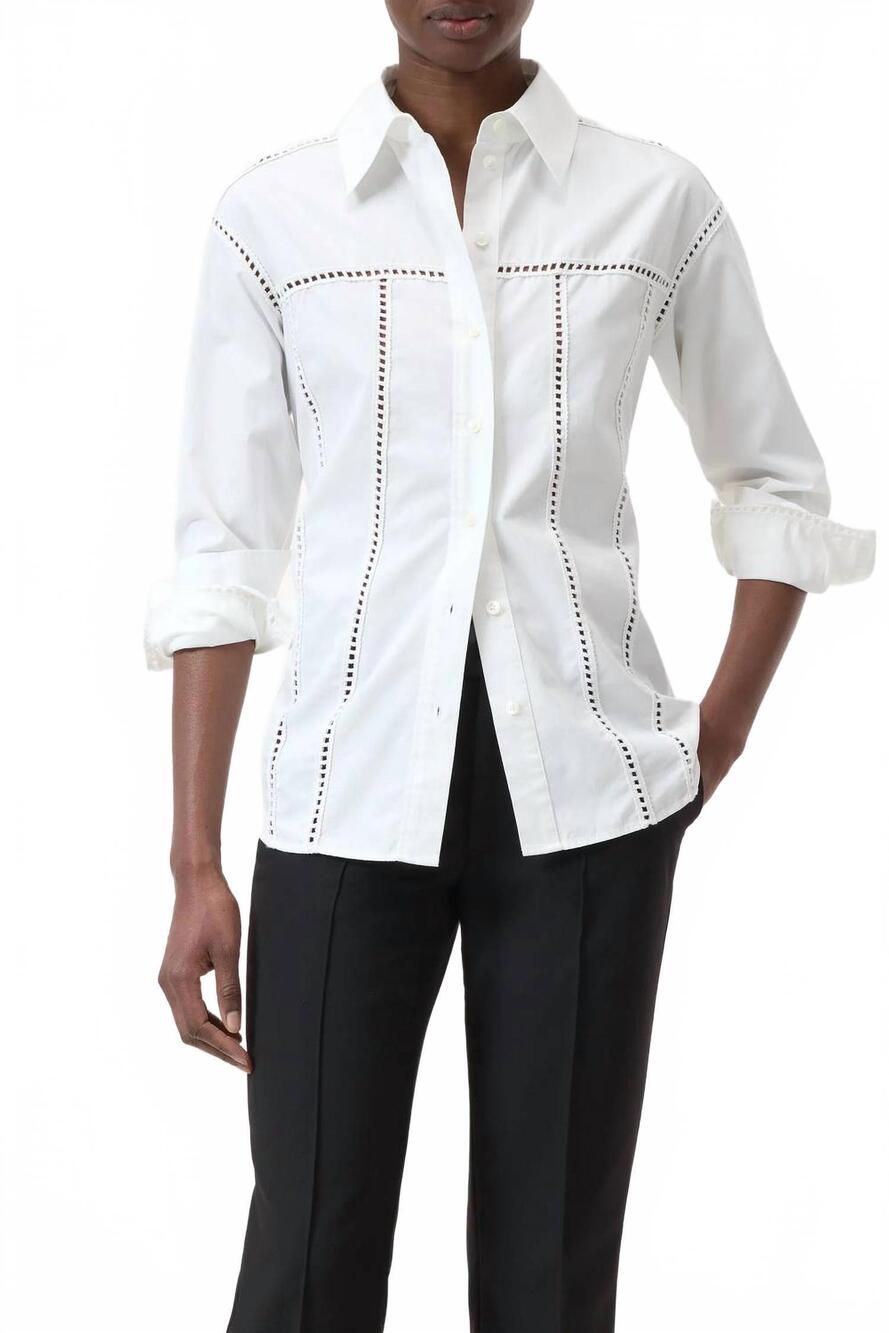 NEW CLOSED women's crochet blouse in white